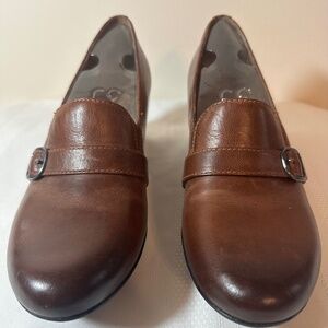 Dansko slip on brown shoes